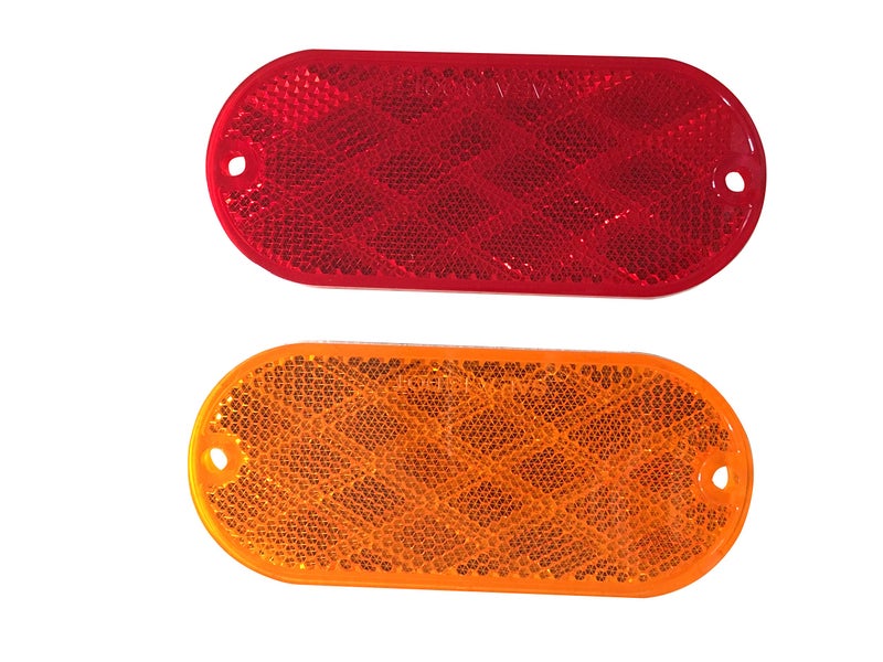 MAXXHAUL 50016 20-Pack Oval Reflectors 10 Red - 10 Amber Self Adhesive Or Drill Mount - DOT, 20 Pack - Image 2